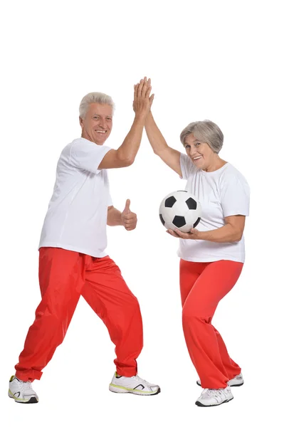 Senior couple exercising — Stock Photo, Image