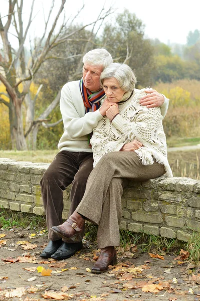 Couple de personnes âgées dans le parc — Photo