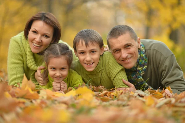 秋天公园里的家人 — 图库照片