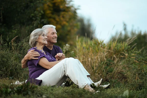 Senior couple in park