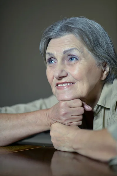 Senior woman happy at home — Stock Photo, Image