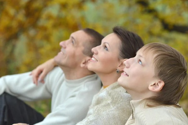 Sonbahar parkında bir aile — Stok fotoğraf