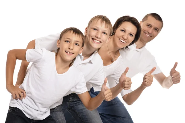 Familie zeigt Daumen hoch — Stockfoto