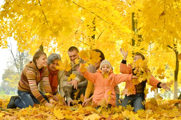 Família no parque de outono — Fotografia de Stock