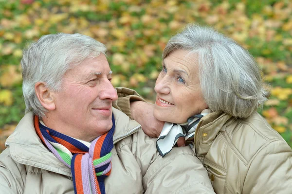 Coppia anziana in autunno — Foto Stock