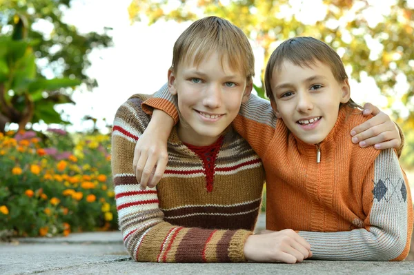 Dos hermanos en el parque — Foto de Stock