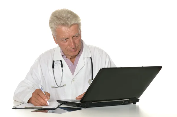 Doctor with a laptop — Stock Photo, Image