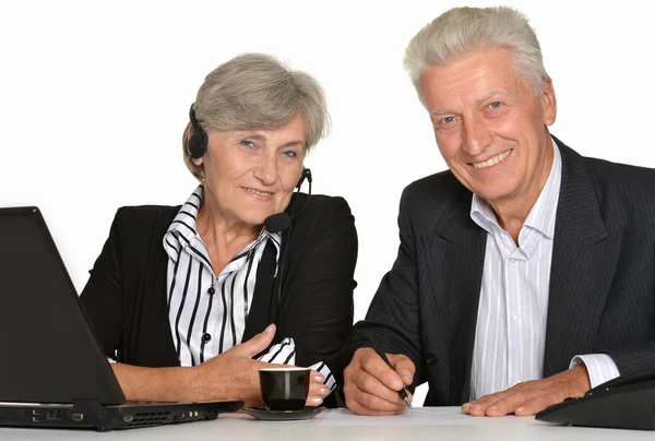 Two elderly people working — Stock Photo, Image