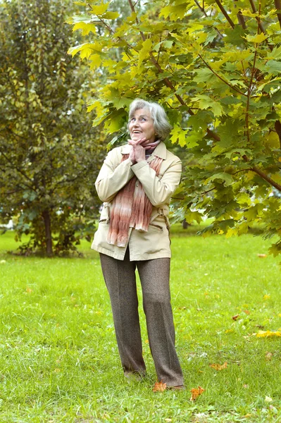 Seniorin auf Spaziergang — Stockfoto