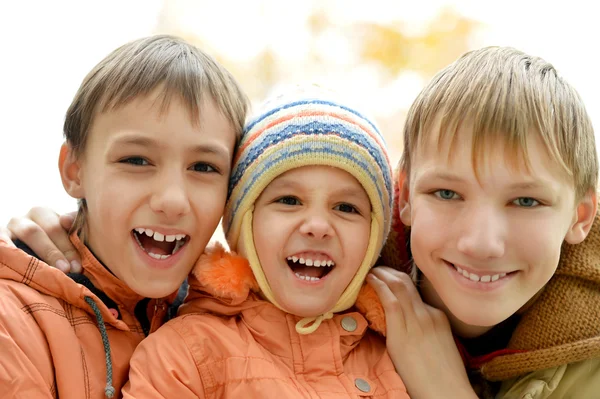 Boys and a girl on a walk — Stock Photo, Image