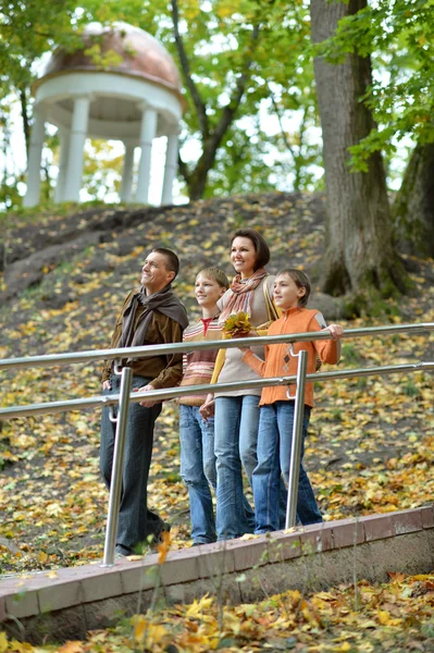 Familj promenader i parken — Stockfoto