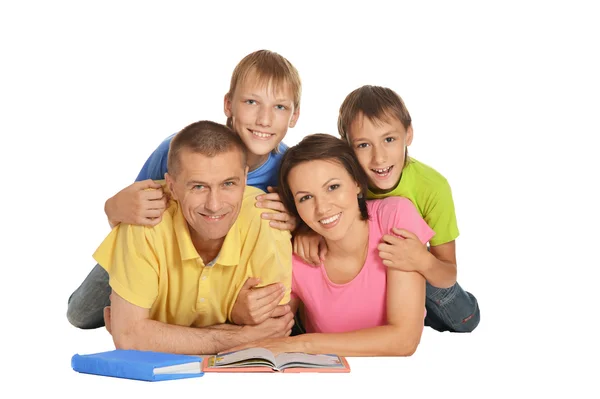 Familia con libros —  Fotos de Stock