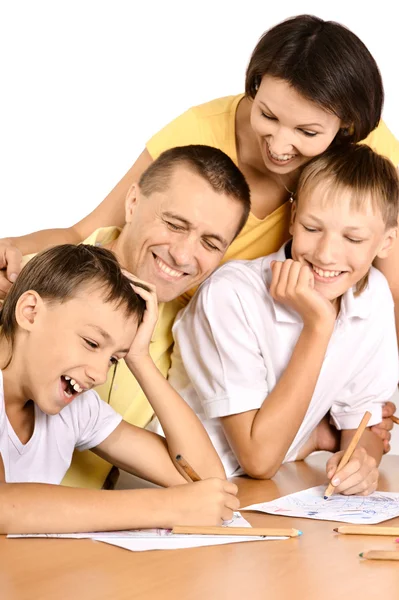 Happy family drawing — Stock Photo, Image