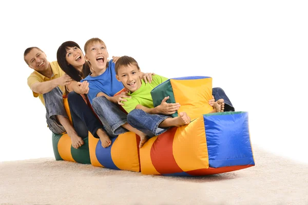 Família de quatro se divertindo — Fotografia de Stock