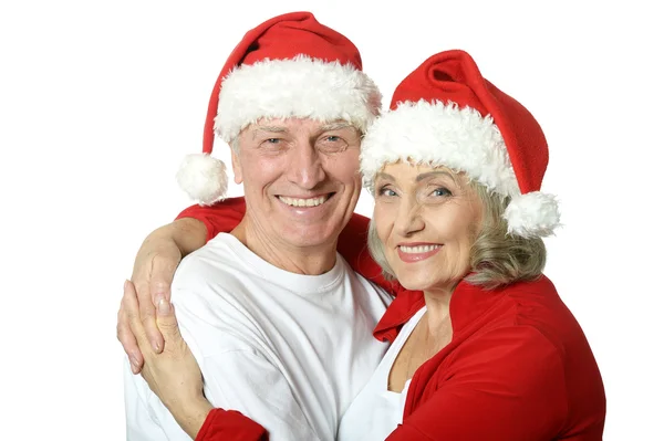 Elderly couple celebrating new year — Stock Photo, Image