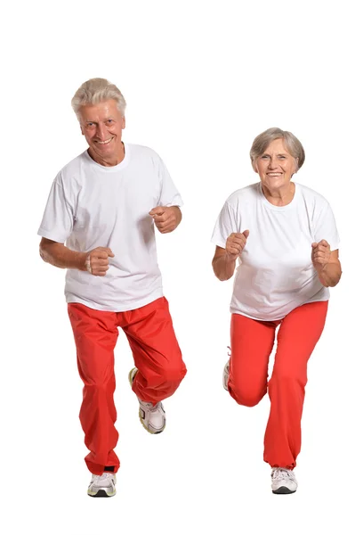 Casal sénior exercitando — Fotografia de Stock