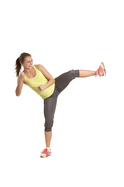 Fitness žena dělá cvičení — Stock fotografie
