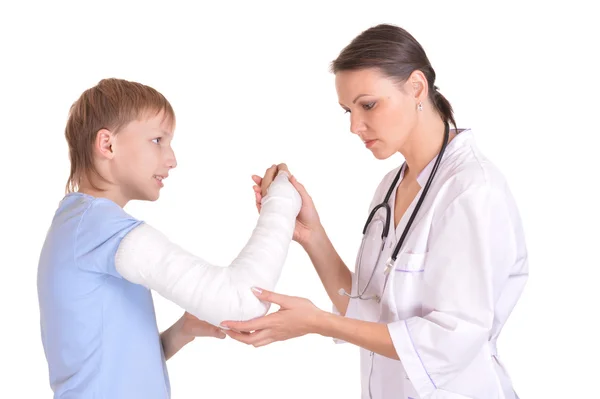 Doctor and young boy — Stock Photo, Image