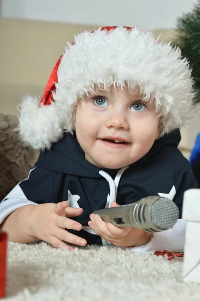 Little boy with microphone — Stock Photo, Image