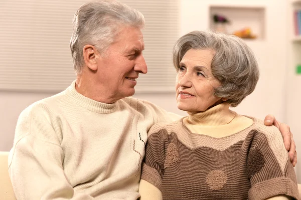 Senior couple at home — Stock Photo, Image