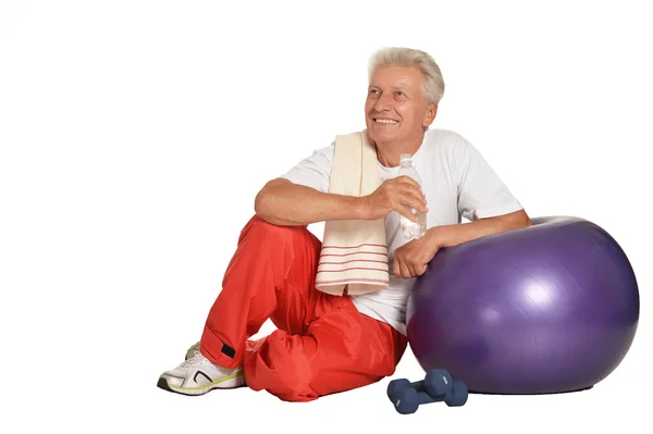 Senior Man after exercising — Stock Photo, Image