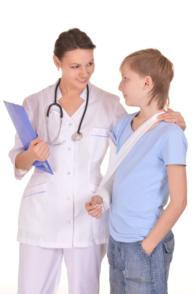 Doctor and young boy — Stock Photo, Image