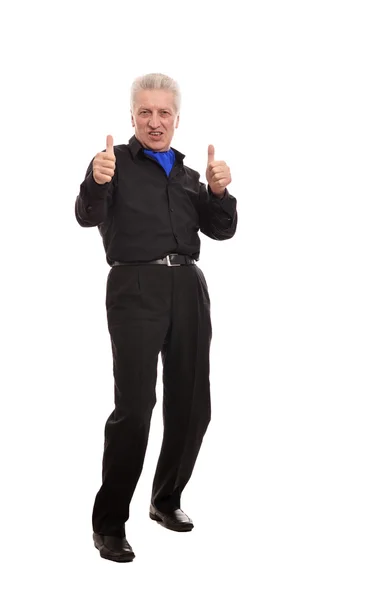 Senior man showing thumbs up — Stock Photo, Image