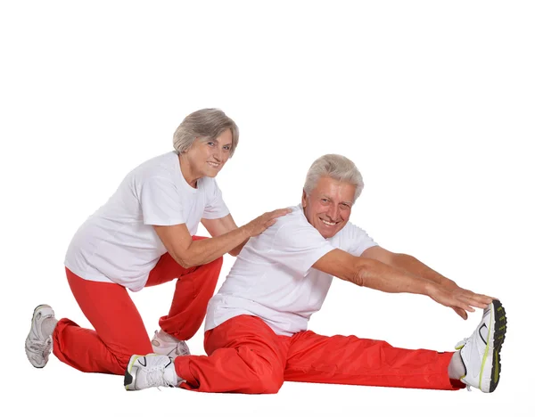 Casal sénior exercitando — Fotografia de Stock