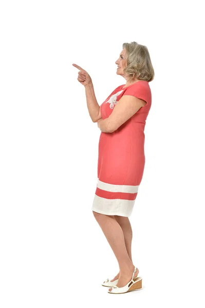 Senior woman  pointing — Stock Photo, Image