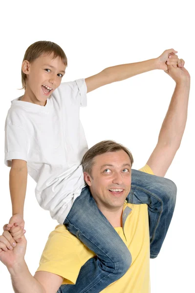 Glücklicher Vater und Sohn — Stockfoto