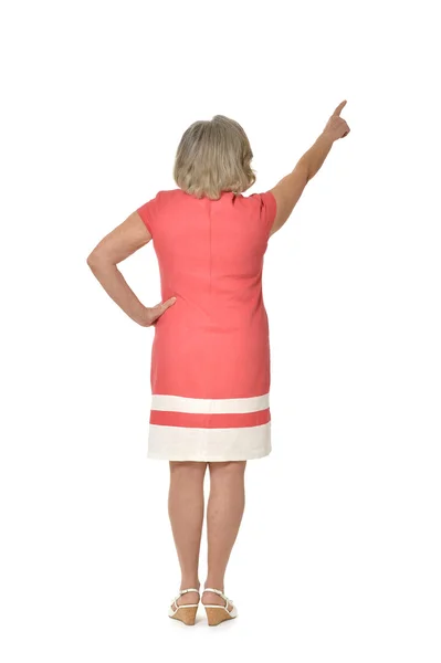 Senior woman pointing — Stock Photo, Image