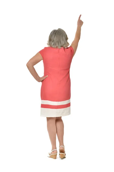 Senior woman pointing — Stock Photo, Image