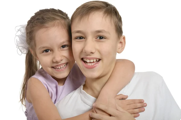 Hermano pequeño y hermana — Foto de Stock