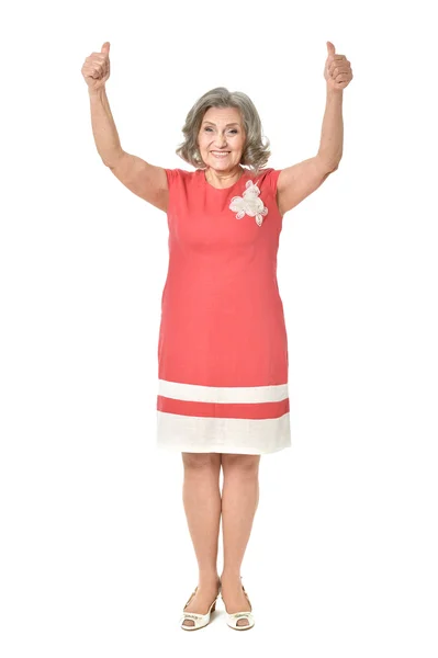 Senior woman  with thumbs up — Stock Photo, Image