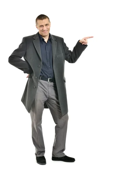 Attractive man pointing — Stock Photo, Image