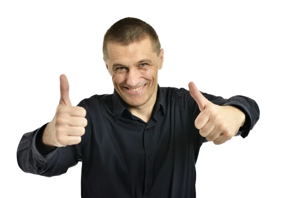 Confident man with thumbs up — Stock Photo, Image