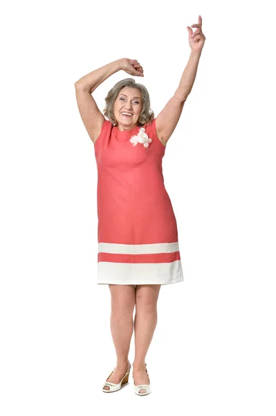 Senior woman  with hands up — Stock Photo, Image