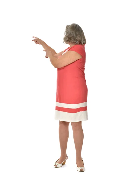 Senior woman  pointing — Stock Photo, Image