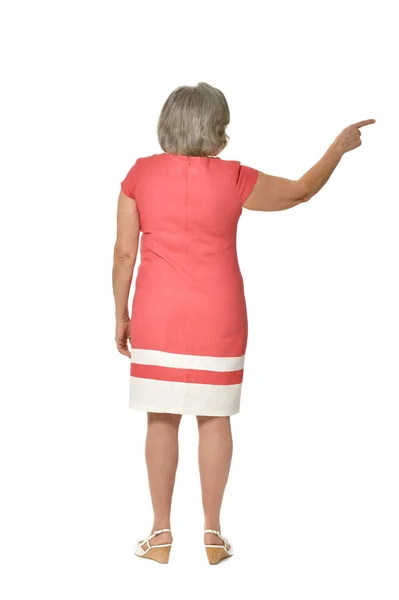 Senior woman pointing — Stock Photo, Image