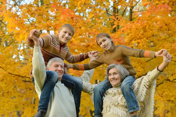 Abuelos y nietos en el parque — Foto de Stock