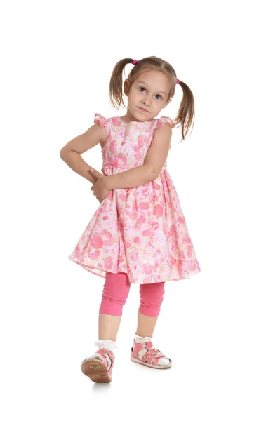 Bambina in abito rosa — Foto Stock