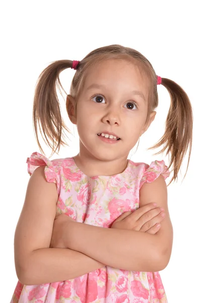 Little girl in  pink dress — Stock Photo, Image