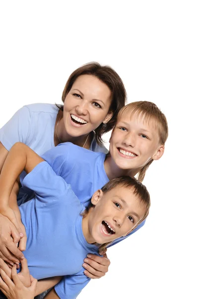 Madre feliz con hijos — Foto de Stock