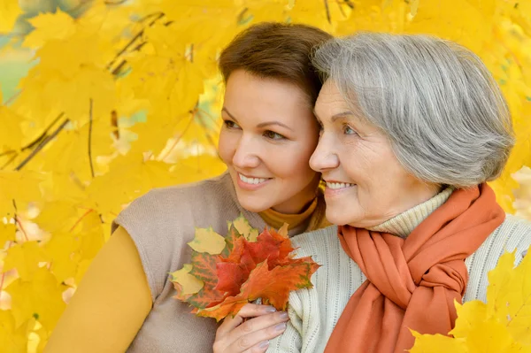 Moeder en dochter in het park — Stockfoto