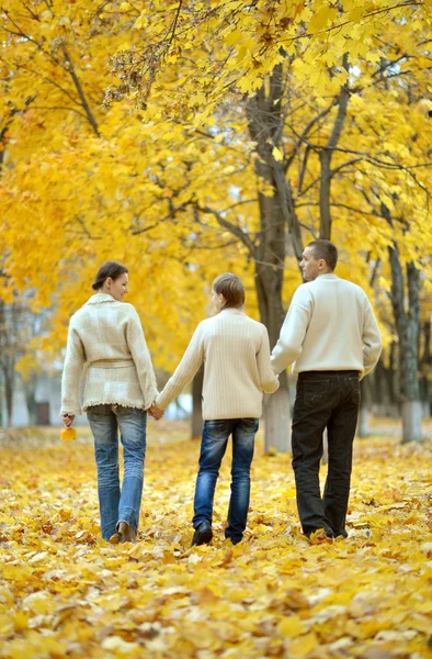 Sonbahar parkında bir aile — Stok fotoğraf