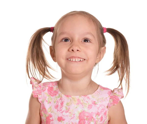 Little girl in  pink dress — Stock Photo, Image