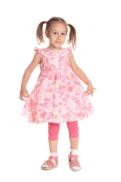 Bambina in abito rosa — Foto Stock