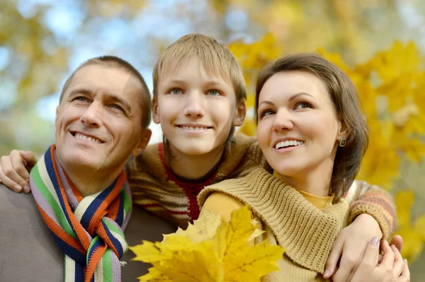 Familia en el parque de otoño — Foto de Stock