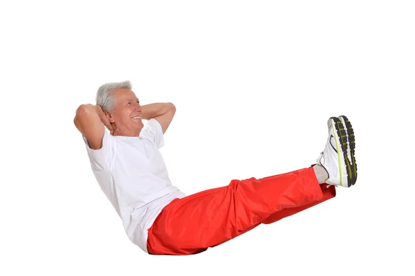 Elderly man exercising — Stock Photo, Image