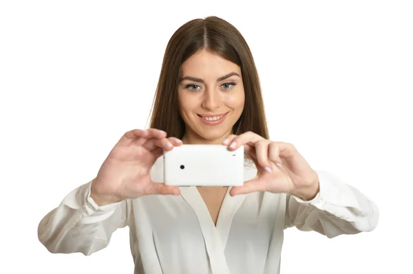 Frau mit Smartphone — Stockfoto